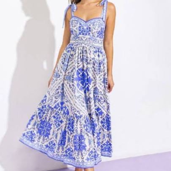 Flying Tomato Dresses & Skirts - Flying Tomato Sapphire Sky Midi Dress - size M